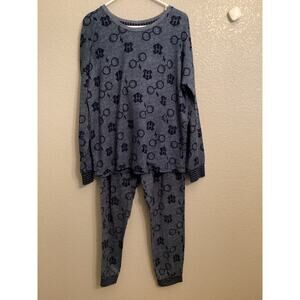 Harry Potter Hogwarts Wizarding World Blue Lounge Set Pajama PJ Costco M